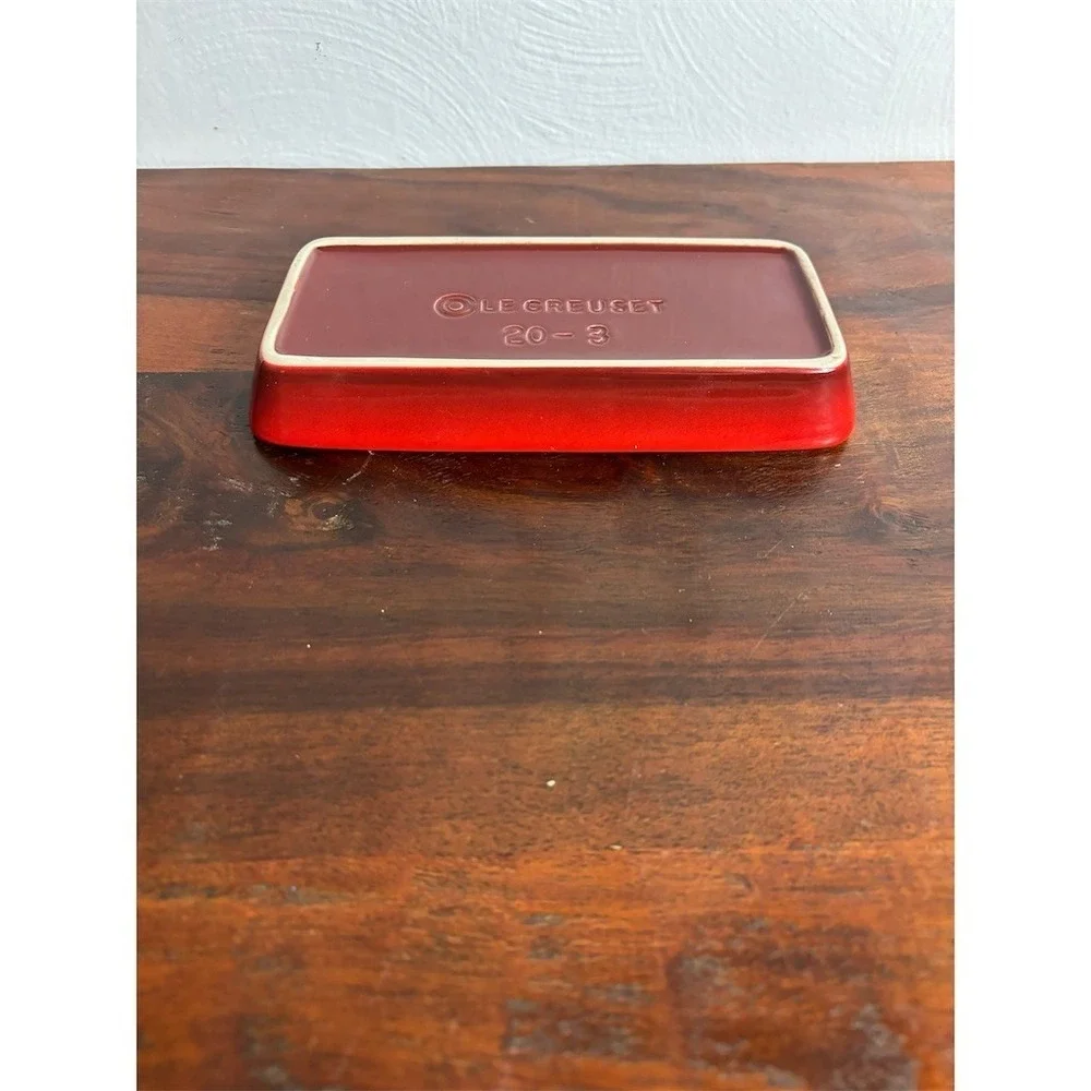 Le Creuset Butter Dish‎ Base Tray Only Replacement Part Red Rectangle 6x3